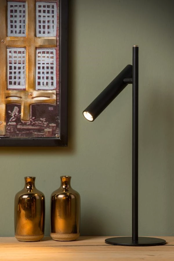 Lucide PHILON - Lampe de bureau - Ø 13 cm - LED Dim. - 1x4,5W 3000K - Noir - ambiance 2